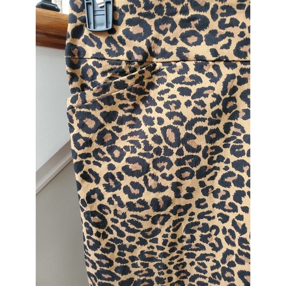 Terra & Sky Womens Brown Leopard Print Skinny Leg High Rise Casual Pants Size 1X - Picture 2 of 10
